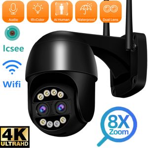 Caméras IP ANBIUX 8MP PTZ Caméra 8x Zoom Double lentille Humaine Détecter CCTV 4MP Smart Home Surveillance Wifi extérieure ICSEE 230922