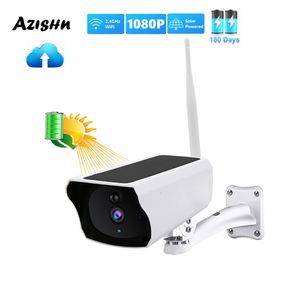 Caméras IP AZISHN 1080P caméra IP WIFI sans fil panneau solaire batterie caméra de sécurité 2MP PIR deux voies Audio étanche caméra de Surveillance 230922