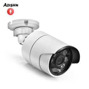 Cámaras IP Azishn H.265x Cámara IP de seguridad de audio 5MP 1/2.7SC5239 POE/DC 6LEDS Vigilancia de cámara de CCTV impermeable al aire libre 2MP/3MP/4MP 24413
