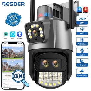 IP CAMERA BESTER 9MP PTZ IP CAME CAMERIE IP WIFI 8X Digital Zoom Outdoor Dual Screens AI Suivi Auto Tracking Wireless CCTV Surveillance Camera ICSEE App 24413