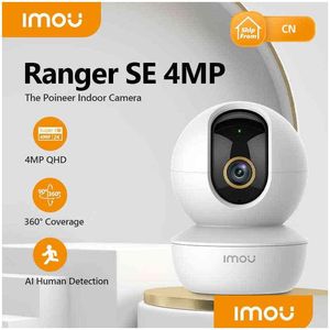 Caméras IP Dahua Imou Ranger Se 4MP 4X Zoom numérique AI Caméra de détection humaine Surveillance de sécurité sans fil CCTV intérieure Aa220315 Dhxgy