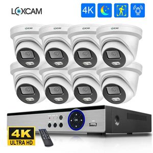 IP Cameras H.265 4K POE SYSTÈME CCTV 8CH 8MP Kit NVR 5MP Metal Indoor Couleur extérieure Night Security Audio Camera Video Senseillance Set Xmeye 24413