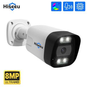 IP Cameras Hiseeu 4K 8MP 5MP POE IP Camera Audio Record CCTV Security Surveillance Camera Waterproof IP66 Outdoor Home Video H.265 T221205