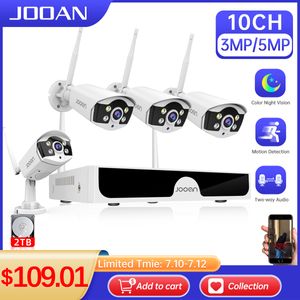 Caméras IP Jooan 10CH NVR 3MP 5MP système de caméra de sécurité sans fil extérieur P2P WiFi ensemble CCTV Kit de Surveillance vidéo 230712