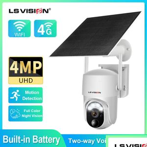 IP Cameras LS Vision 2K Solar Wireless Security Camera Outdoor 4MP SIM WI FI 4G CAM 360 PTZ 230414 Drop livraison DHZBJ