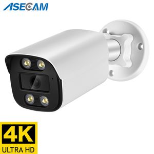 Cámaras IP Nuevo 4K 8MP Cámara de vigilancia Audio al aire libre POE H.265 Metal Bullet Color Color Visión nocturna Seguridad CCTV 230922