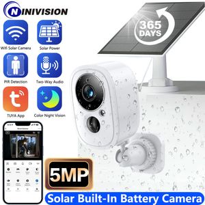 Caméras IP Tuya Smart Life Batterie rechargeable extérieure sans fil WIFI 5MP Surveillance CCTV PIR Protection Caméra solaire avec sirène Cam 230922