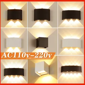 IP65 Lámpara LED de pared impermeable Luz de pared interior AC110V-220V Lndoor Iluminación al aire libre para sala de estar escaleras de dormitorio decoración del hogar