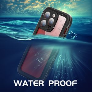 IP68 Redpepper EmployofProof High Duty Cases Underwater Diving Swimming Instruction-INCHERCHE Protector Full Body sous l'eau pour iPhone 15 14 13 Mini 12 11 Pro Max XS XR