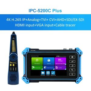 IPC-5200C Plus 5100C Plus CCTV Tester 8MP IP CVI TVI AHD Analog 5 en 1 VGA AMP 4K HD Entrada HD HD IP Tester 5.0 pulgadas IPS Touch Screen
