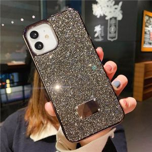 iPhone 15 Pro Max Designer Bling Phone Case pour Apple 14 Plus 13 12 11 XR XS 8 7 Luxe Strass Diamant Paillettes Chromé Souple TPU Couverture Arrière Étincelante Coque Fundas Noir