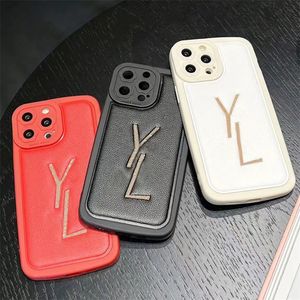 Coque de téléphone portable en cuir véritable, étui arrière avec lettrage pour Iphone 14 Pro 13 Pro Max 12