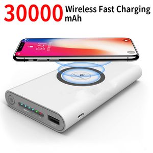 Wireless Power Banks Fast Charging Portable 30000mAh LED Display External Battery Pack for Samsung HTC Power Bank