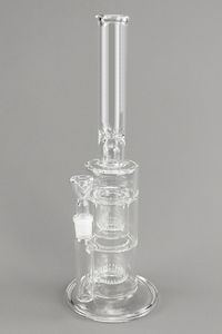 Vintage Qualité SYN Verre 17,5 pouces Perc Pipe À Eau Bong Narguilé Diamètre 75mm Épaisseur 7mm Coloré Glace Carb Droit peut mettre le logo du client