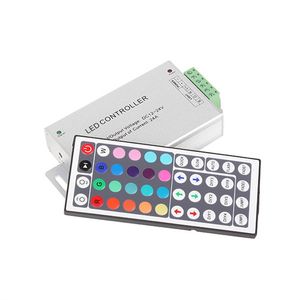 Télécommande IR DC12V-24V 12A 144W 44 touches pour bande LED RGB SMD 5050 3528, en aluminium pour un travail plus long