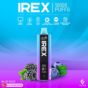 Vape jetable Irex 10000 bouffées avec écran d'affichage intelligent 2% 5% Vapes jetables à la nicotine bouffées 1k Vapers