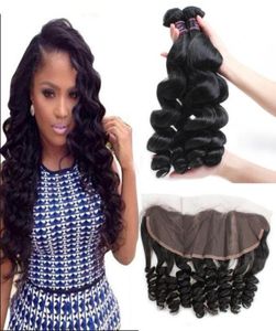 Ishow Howe Brésilien Lovewave Human Hair Bundles entiers bon marché 8a Poules de cheveux 4 bundles avec 13x4 Oreille à oreille dentelle frontale Closu99907260038