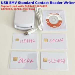 ISO7816 Contact EMV Sim Eid Smart Chip Carte Reader Programmer pour Contact Memory Chip Carte 2 PCS Test Cards SDK Kit 240419