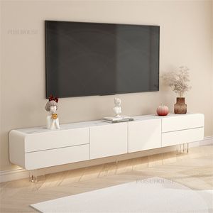 Luz italiana Luxury Slate gabinetes de televisión suspendidos muebles de sala de estar modernos de apartamentos pequeños de apartamento pequeño mesa de café mesa de café