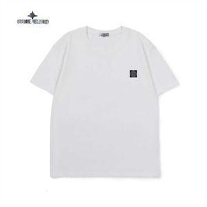 Italie 2024fw Stone Cross Island T-shirt à manches courtes à manches courtes avec Island Print Loose Round Coule Stoneislande Couple Bottom Shirt for Fashion Men Badge Shirt 802