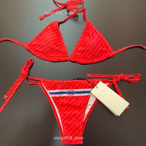 Italie designer haute qualité femmes bikinis ensemble sexy une / deux pièces impression beau bikini transparent luxe rouge maillot de bain