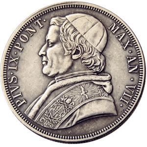 Italia Vaticano, Estados Papales, Craft Scudo (1848 1853 1854) copia de monedas chapadas en plata accesorios de decoración del hogar