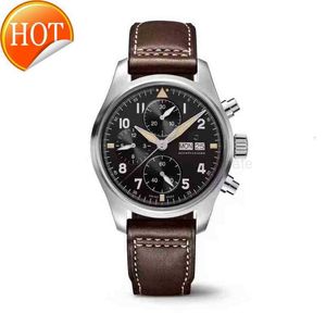 Iwc montre pilote entièrement automatique loisirs mécanique montre chronométrage hommes 6 broches cadran pilote fonction complexe 4DRL