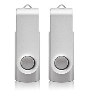 J_boxing 2pcs Silver 32 Go USB 2.0 Flash Drives Rotation Swivel Thumb Pen Drive 32 Go Pliant Memory Stick pour l'ordinateur portable Tablette MacBook