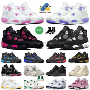 Nike Air Jordan 4 Baskets Chaussures Jumpman 4s Military Black Cat Sneakers J4 Seafoam Red Thunder Offs White Cement Oreo Pure Money Jordens Jorden4s Jorda4 des chaussures