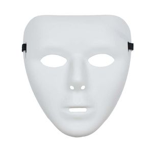 Jabbawockeez Plain White Face Full Mask para Halloween Masquerada Drama Drama Party Hip-Hop Ghost Dance Props XBJK2105