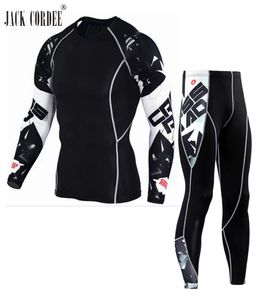 JACK CORDEE Conjuntos para hombre con estampado 3D Camisas de compresión Leggings Capa base Crossfit Fitness Marca MMA Camiseta de manga larga Tops ajustados5626824