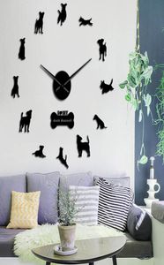 Jack Russell Terrier race de chien 3D acrylique simple bricolage horloges murales animaux animalerie mur Art décor balayage silencieux horloge unique montre 29935557