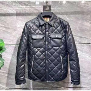 Veste de styliste à manches longues pour homme, manteau de luxe en cuir Pu, rembourré en coton, D88