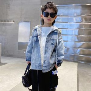 JACKETS 2023 Spring Boys Coat Denim For Girls Baby Boy Hooded Veste Enfants's Clothing Kids Tops 230817