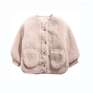 Vestes 2024 automne hiver bébé fille vêtements manteau enfants laine d'agneau veste épaissie coton haut rigide mode vêtements d'extérieur