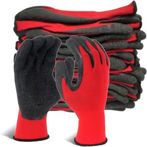 Vestes 6/12 paires de gants de travail, poignée en caoutchouc enduit de Nitrile, gants de protection pour mécanicien de jardin, pour femmes et hommes, tendance 2021, haute qualité
