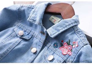 Vestes Baby Girl Fashion broderie Fleurs imprimées de jean veste garçons pour enfants printemps