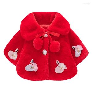 Chaquetas Bebé Chaqueta de invierno Navidad Princesa Niñas Abrigo Suéter de lana Más Terciopelo Cálido Felpa Infantil Traje de nieve Ropa de abrigo Ropa de niña