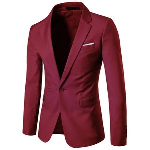 Chaquetas Borgoña Blazer para Hombre Chaqueta De Traje Slim Fit Hombre Ocio Traje De Color Sólido Fondo Traje Pequeño para Jóvenes Abrigo Suelto Individual Chaqueta De Tendencia