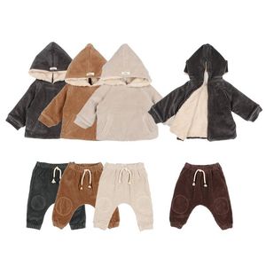 Vestes en stock coat d'enfants 2021 hiver buho pour tout-petit grenards filles veste en velours pantalon pantalon en velours côtelé chauds