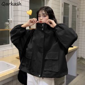 Vestes vestes femmes poche Style coréen printemps automne pardessus Allmatch lâche Harajuku Cool fille décontracté étudiants chauds haute rue