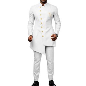 Vestes Nouvelles hommes Arrivée Suit Tuxedo Blazer White Terno Single Breasted Hombre Elegant Long Jacket Pantal
