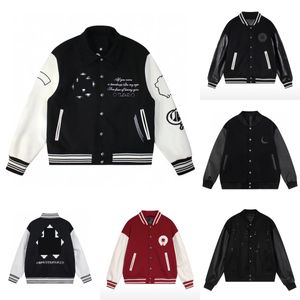 Chaquetas cortavientos Varsity Vintage sueltas largas de béisbol Hip Hop Harajuku Chromees corazones Bordado de letras ropa de calle hombres abrigos Unisex