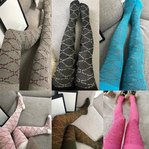 Medias de diseñador para mujer Letras completas Imprimir Leggings Invierno Espesar Cálido Señora Medias Pantimedias Regalos de cumpleaños