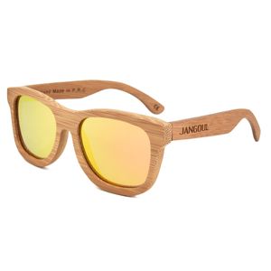 Jangoul unisex Diseño tallado Gafas de sol Classic Bamboo Madre marco de madera polarizado Vintage Natural Mujeres Retro Handmade