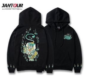 Jantour marque hommes à capuche Style japonais broderie licorne chinoise à capuche 100 coton Harajuku sweat à capuche hommes 3XL 4XL 2016051658