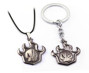 Japan Anime Bleach Kurosaki Ichigo Flame Skull Mask Logo Alloy Keychain Key Chains Collier Pendre Collier Joancs Accessoires 6546027