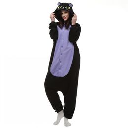 Japon Anime Cosplay Pyjama Animal Minuit Chat Kitty Nuit Chat Noir Chaton Kigu Cosplay Costume Unisexe Adulte Onesie Vêtements De Nuit Chat Combinaison