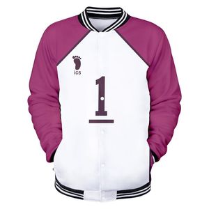 Chaqueta de béisbol Haikyuu de Anime japonés, chaqueta Bomber para hombre, Academia Shiratorizawa, Ushijima Wakatoshi Tendo Satori, disfraz de Cosplay 4XL211j