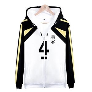 Japón Anime Haikyuu Fukurodani 3D sudaderas con capucha hombres Akaashi Keiji Bokuto Koutarou cremallera chaqueta con capucha Cosplay Costume336N